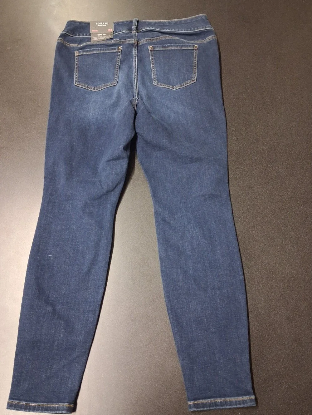 NWT Torrid Super Soft Jeggings Size 16R Dark Blue Distressed Stretch